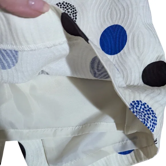 TALBOTS POLKA DOT COTTON  White/Blue/Black Pencil SKIRT Sz 2 - Picture 5 of 10